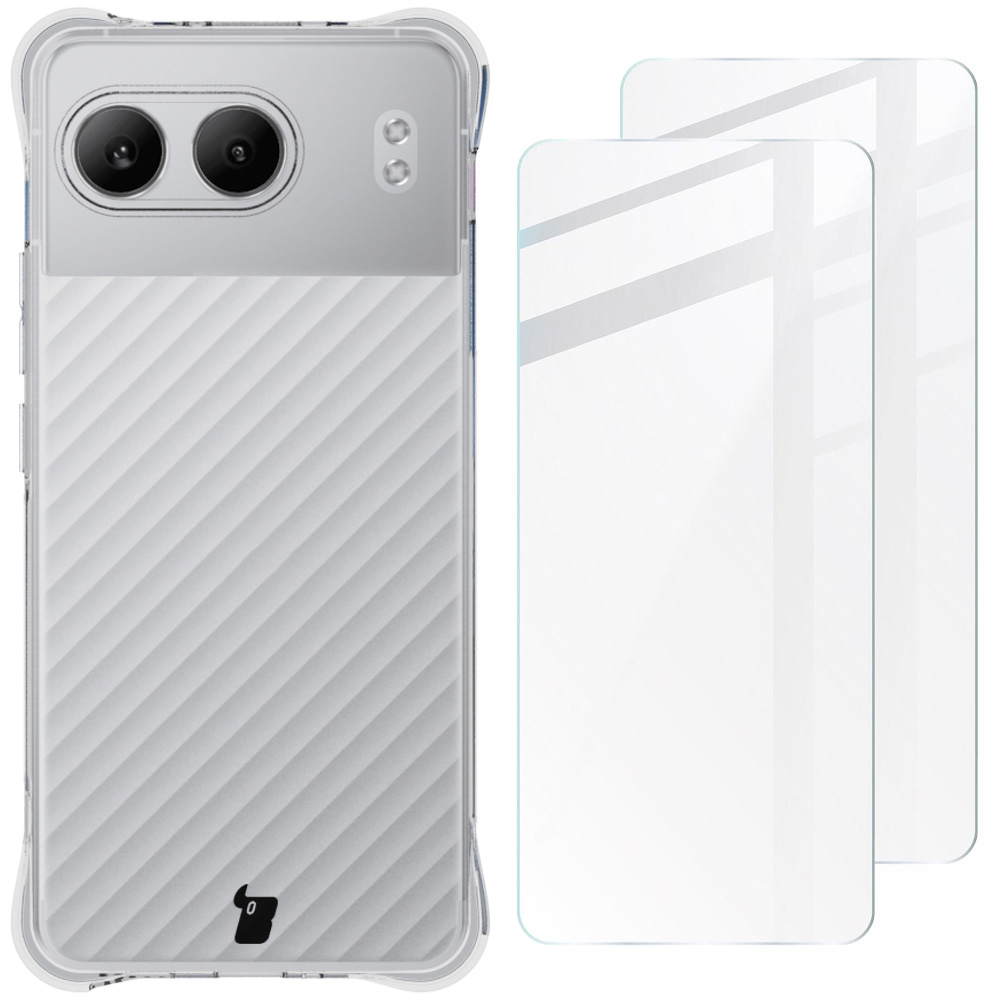 Etui Bizon Case Salpa + szkło hartowane Bizon Glass Clear 2 - 2 sztuki, OnePlus Nord 4
